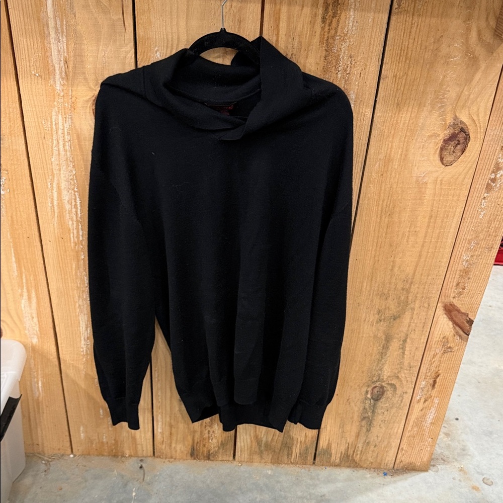 Elegant Black Turtleneck Sweater for Men